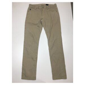 AG ADRIANO GOLDSCHMIED Taupe THE TELLIS Modern Slim 5 Pocket Logo Hardware Jeans